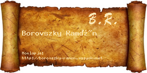 Borovszky Ramón névjegykártya